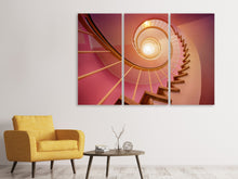 Laden Sie das Bild in den Galerie-Viewer, Leinwandbild 3-teilig Wendeltreppe in pink