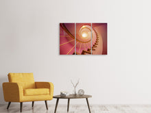 Laden Sie das Bild in den Galerie-Viewer, Leinwandbild 3-teilig Wendeltreppe in pink