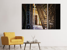 Laden Sie das Bild in den Galerie-Viewer, Leinwandbild 3-teilig Alte Treppe