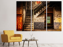 Laden Sie das Bild in den Galerie-Viewer, Leinwandbild 3-teilig Verlassene Treppe
