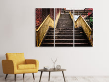 Laden Sie das Bild in den Galerie-Viewer, Leinwandbild 3-teilig Fabrik-Treppe