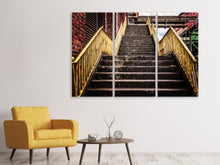 Laden Sie das Bild in den Galerie-Viewer, Leinwandbild 3-teilig Fabrik-Treppe