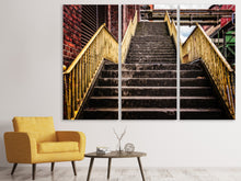 Laden Sie das Bild in den Galerie-Viewer, Leinwandbild 3-teilig Fabrik-Treppe