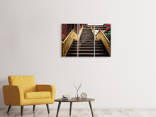 Laden Sie das Bild in den Galerie-Viewer, Leinwandbild 3-teilig Fabrik-Treppe