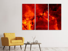 Laden Sie das Bild in den Galerie-Viewer, Leinwandbild 3-teilig Roter Sternenhimmel