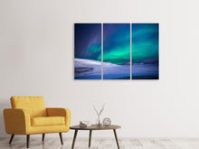 Laden Sie das Bild in den Galerie-Viewer, Leinwandbild 3-teilig Das Polarlicht
