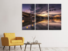 Laden Sie das Bild in den Galerie-Viewer, Leinwandbild 3-teilig Romantisches Abendlicht