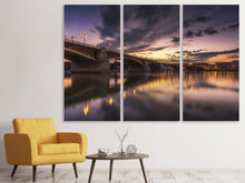 Laden Sie das Bild in den Galerie-Viewer, Leinwandbild 3-teilig Romantisches Abendlicht