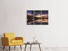 Laden Sie das Bild in den Galerie-Viewer, Leinwandbild 3-teilig Romantisches Abendlicht