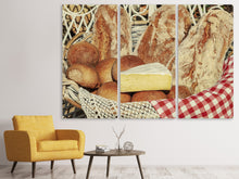 Laden Sie das Bild in den Galerie-Viewer, Leinwandbild 3-teilig Picknick Brotkorb