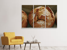 Laden Sie das Bild in den Galerie-Viewer, Leinwandbild 3-teilig XXL Roggenbrötchen