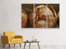 Laden Sie das Bild in den Galerie-Viewer, Leinwandbild 3-teilig XXL Roggenbrötchen