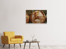 Laden Sie das Bild in den Galerie-Viewer, Leinwandbild 3-teilig XXL Roggenbrötchen