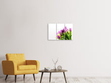 Laden Sie das Bild in den Galerie-Viewer, Leinwandbild 3-teilig Tulpen in XL