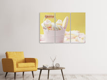 Laden Sie das Bild in den Galerie-Viewer, Leinwandbild 3-teilig Marshmallow im Eimer