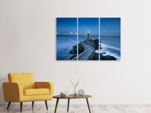 Laden Sie das Bild in den Galerie-Viewer, Leinwandbild 3-teilig Der Weg zum Leuchtturm