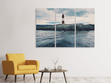 Laden Sie das Bild in den Galerie-Viewer, Leinwandbild 3-teilig Der Leuchtturm am Meer