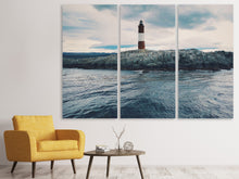 Laden Sie das Bild in den Galerie-Viewer, Leinwandbild 3-teilig Der Leuchtturm am Meer