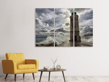 Laden Sie das Bild in den Galerie-Viewer, Leinwandbild 3-teilig Der Leuchtturm in Marseille