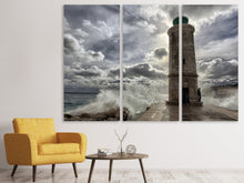 Laden Sie das Bild in den Galerie-Viewer, Leinwandbild 3-teilig Der Leuchtturm in Marseille