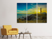 Laden Sie das Bild in den Galerie-Viewer, Leinwandbild 3-teilig Leuchtturm in Portland