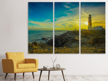 Laden Sie das Bild in den Galerie-Viewer, Leinwandbild 3-teilig Leuchtturm in Portland