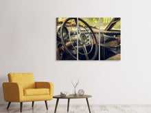 Laden Sie das Bild in den Galerie-Viewer, Leinwandbild 3-teilig Zerfallener Oldtimer