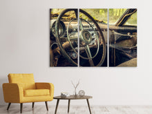 Laden Sie das Bild in den Galerie-Viewer, Leinwandbild 3-teilig Zerfallener Oldtimer