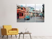 Laden Sie das Bild in den Galerie-Viewer, Leinwandbild 3-teilig Oldtimer Kuba