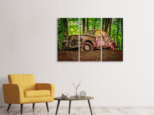 Laden Sie das Bild in den Galerie-Viewer, Leinwandbild 3-teilig Verlassener Oldtimer