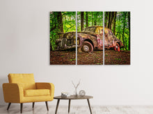 Laden Sie das Bild in den Galerie-Viewer, Leinwandbild 3-teilig Verlassener Oldtimer