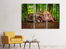 Laden Sie das Bild in den Galerie-Viewer, Leinwandbild 3-teilig Verlassener Oldtimer