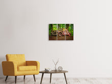 Laden Sie das Bild in den Galerie-Viewer, Leinwandbild 3-teilig Verlassener Oldtimer