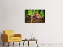 Laden Sie das Bild in den Galerie-Viewer, Leinwandbild 3-teilig Verlassener Oldtimer
