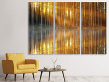 Laden Sie das Bild in den Galerie-Viewer, Leinwandbild 3-teilig Romantische Stimmung im Wald