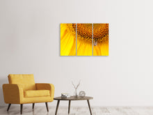 Laden Sie das Bild in den Galerie-Viewer, Leinwandbild 3-teilig Close up Gelbe Knospe