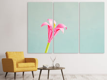 Laden Sie das Bild in den Galerie-Viewer, Leinwandbild 3-teilig Blumen Origami