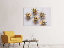 Laden Sie das Bild in den Galerie-Viewer, Leinwandbild 3-teilig Origami Sterne
