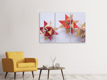 Laden Sie das Bild in den Galerie-Viewer, Leinwandbild 3-teilig Sterne Origami
