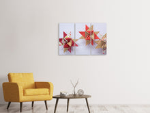 Laden Sie das Bild in den Galerie-Viewer, Leinwandbild 3-teilig Sterne Origami