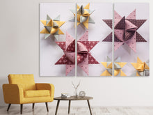 Laden Sie das Bild in den Galerie-Viewer, Leinwandbild 3-teilig Origami Bunte Sterne