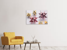 Laden Sie das Bild in den Galerie-Viewer, Leinwandbild 3-teilig Origami Bunte Sterne