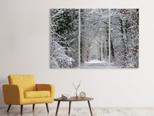 Laden Sie das Bild in den Galerie-Viewer, Leinwandbild 3-teilig Verzauberter Winterwald