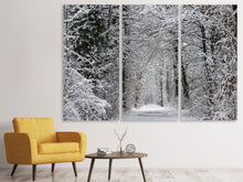 Laden Sie das Bild in den Galerie-Viewer, Leinwandbild 3-teilig Verzauberter Winterwald