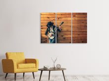 Laden Sie das Bild in den Galerie-Viewer, Leinwandbild 3-teilig Cooler Musiker