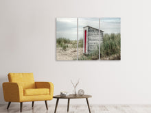 Laden Sie das Bild in den Galerie-Viewer, Leinwandbild 3-teilig Das kleine Strandhaus