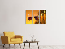 Laden Sie das Bild in den Galerie-Viewer, Leinwandbild 3-teilig Wir lieben Rotwein!