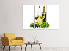 Laden Sie das Bild in den Galerie-Viewer, Leinwandbild 3-teilig Weisswein und Rotwein