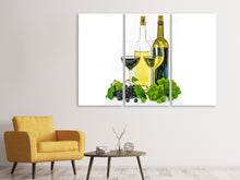 Laden Sie das Bild in den Galerie-Viewer, Leinwandbild 3-teilig Weisswein und Rotwein