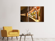 Laden Sie das Bild in den Galerie-Viewer, Leinwandbild 3-teilig In der Weinbar